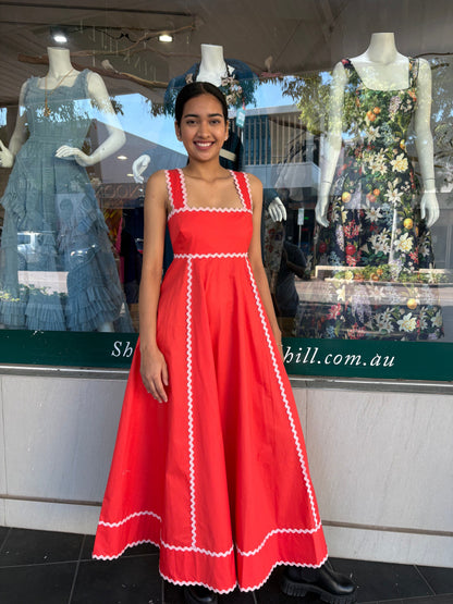 ALEMAIS CONTESSA SUMMER DRESS - TOMATO - Pinkhill -  - [] - Darwin boutique - Australian fashion design - Darwin Fashion - Australian Fashion Designer - Australian Fashion Designer Brands - Australian Fashion Design 
