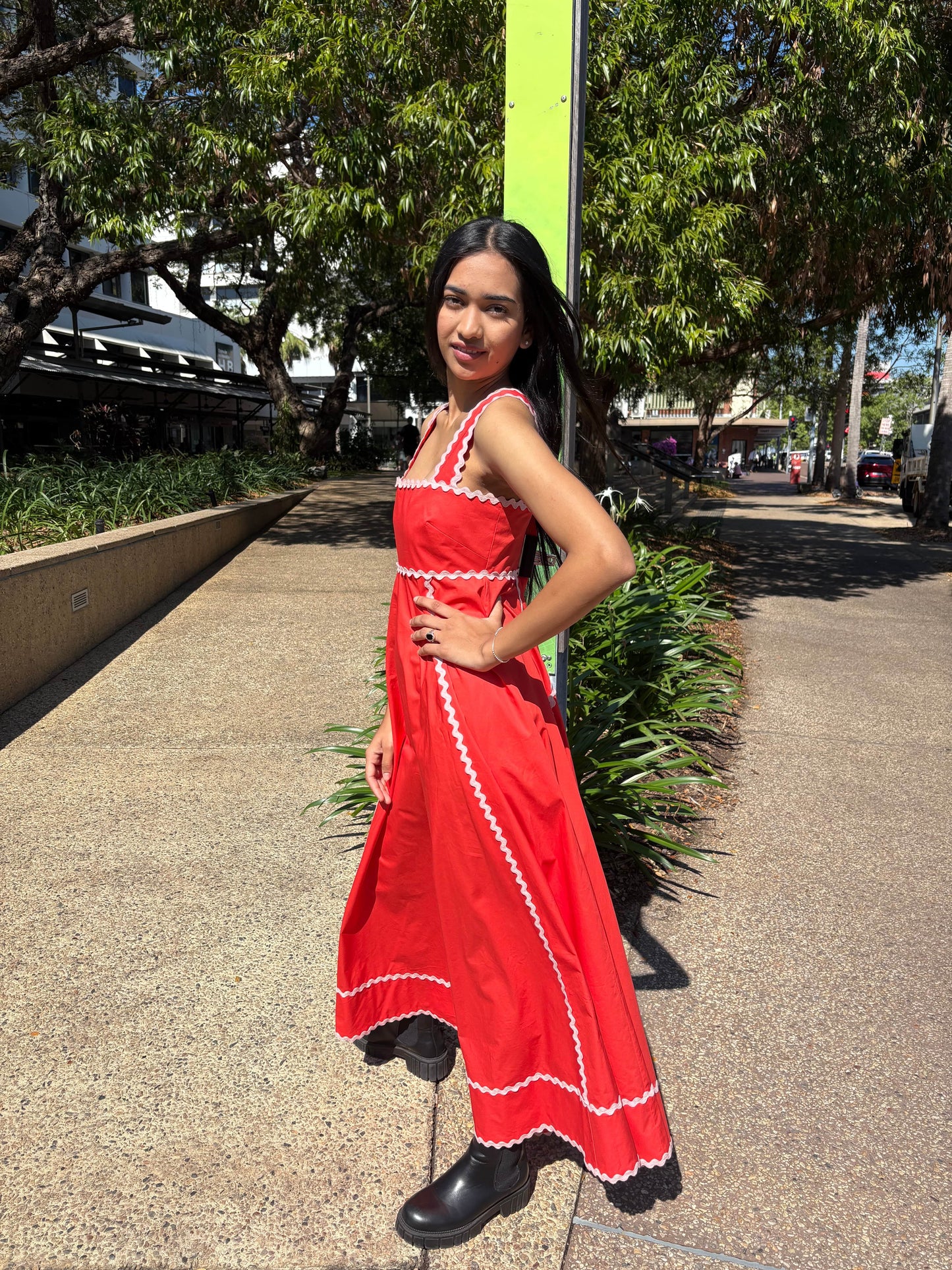 ALEMAIS CONTESSA SUMMER DRESS - TOMATO - Pinkhill -  - [] - Darwin boutique - Australian fashion design - Darwin Fashion - Australian Fashion Designer - Australian Fashion Designer Brands - Australian Fashion Design 