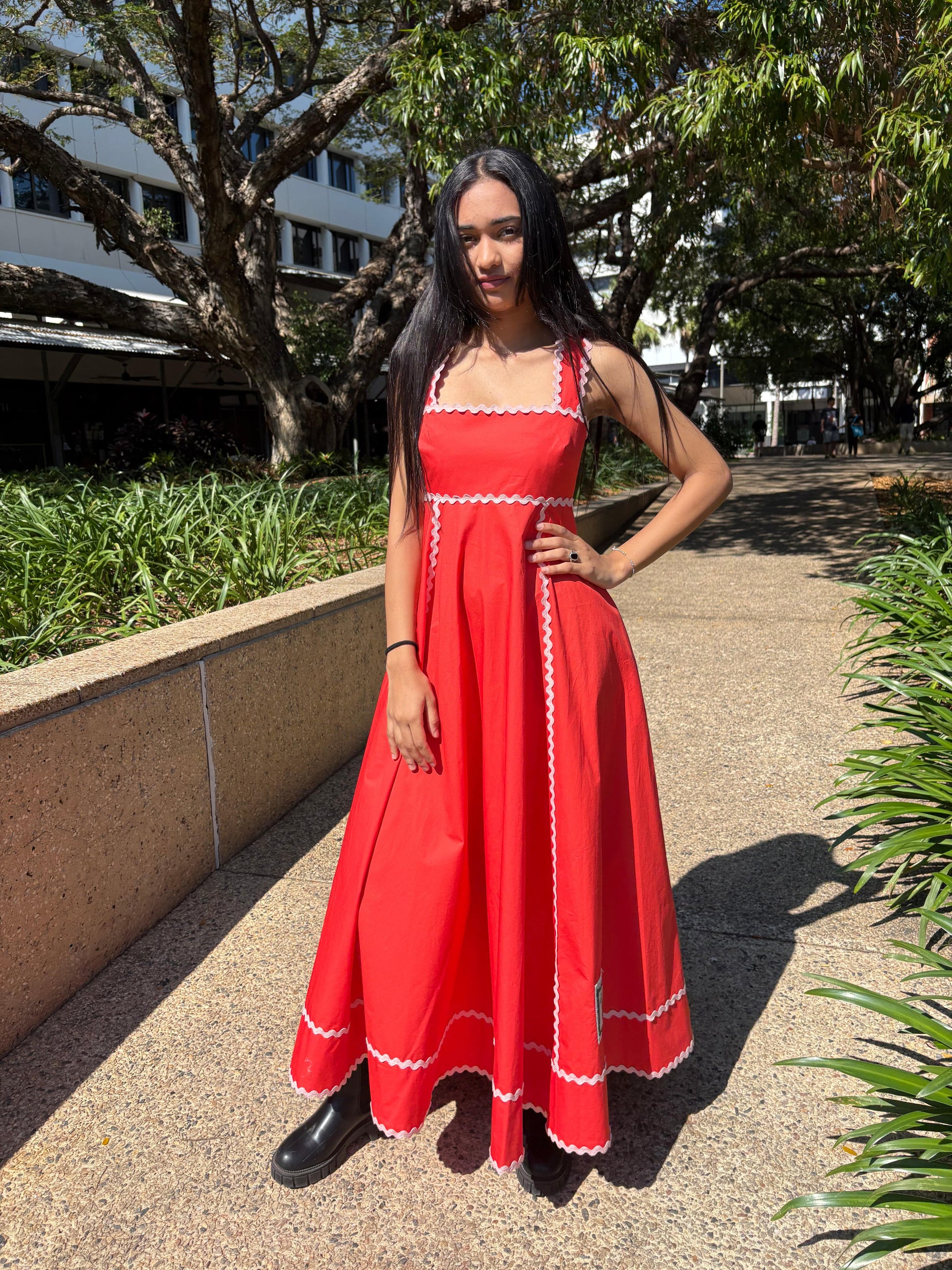 ALEMAIS CONTESSA SUMMER DRESS - TOMATO - Pinkhill -  - [] - Darwin boutique - Australian fashion design - Darwin Fashion - Australian Fashion Designer - Australian Fashion Designer Brands - Australian Fashion Design 