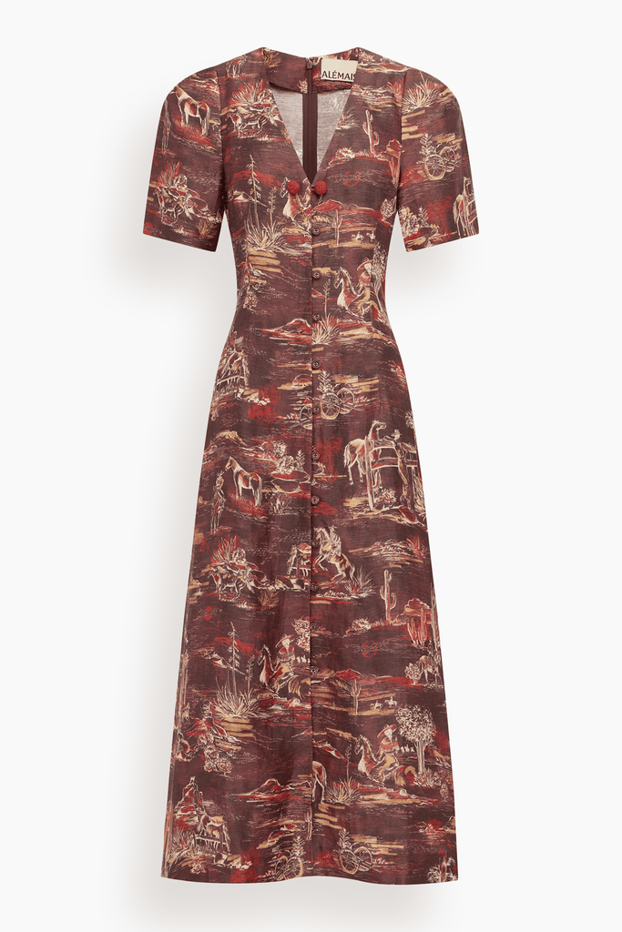 Hampden Clothing Alemais Ezra Midi Dress in Chocolate - Chocolate