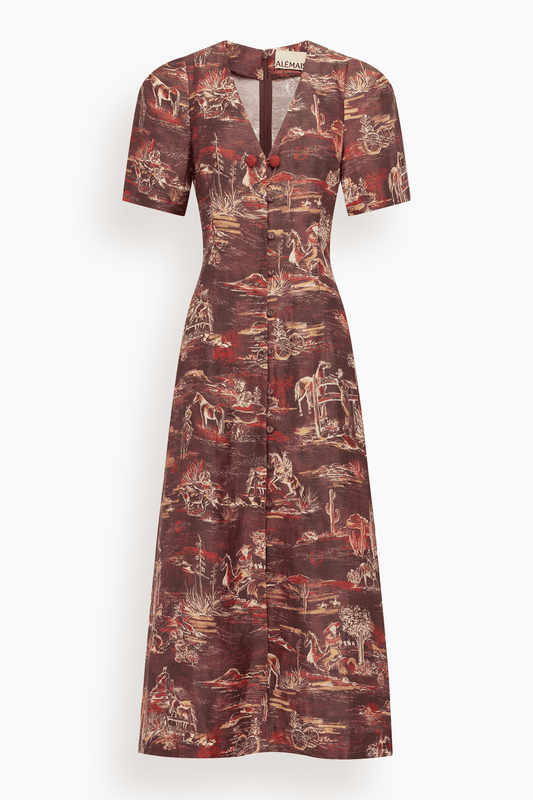 Hampden Clothing Alemais Ezra Midi Dress in Chocolate - Chocolate
