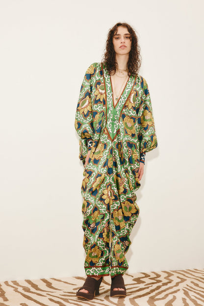 ALEMAIS LIANA V NECK SILK MIDI DRESS - Pinkhill -  - [] - Darwin boutique - Australian fashion design - Darwin Fashion - Australian Fashion Designer - Australian Fashion Designer Brands - Australian Fashion Design 