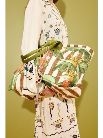 ALEMAIS TOUCAN TANGO CANVAS BEACH TOTE - Pinkhill