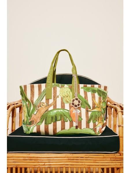 ALEMAIS TOUCAN TANGO CANVAS BEACH TOTE - Pinkhill