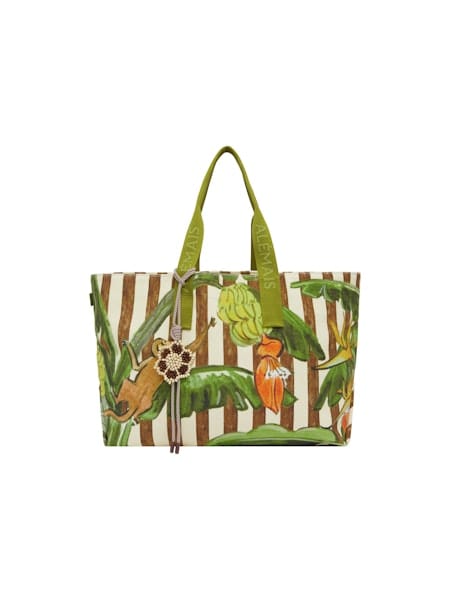 ALEMAIS TOUCAN TANGO CANVAS BEACH TOTE - Pinkhill