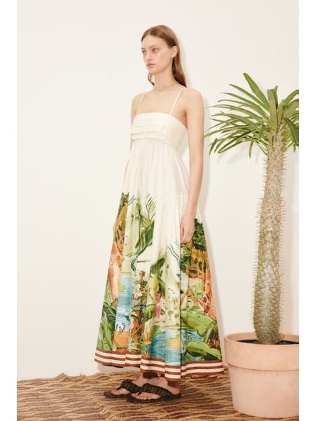 ALEMAIS TOUCAN TANGO MIDI DRESS - Pinkhill