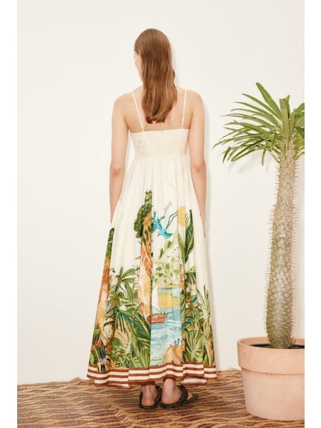 ALEMAIS TOUCAN TANGO MIDI DRESS - Pinkhill