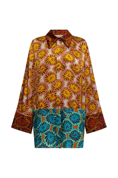 Alemais Xander Spliced Silk Shirt - Multi
