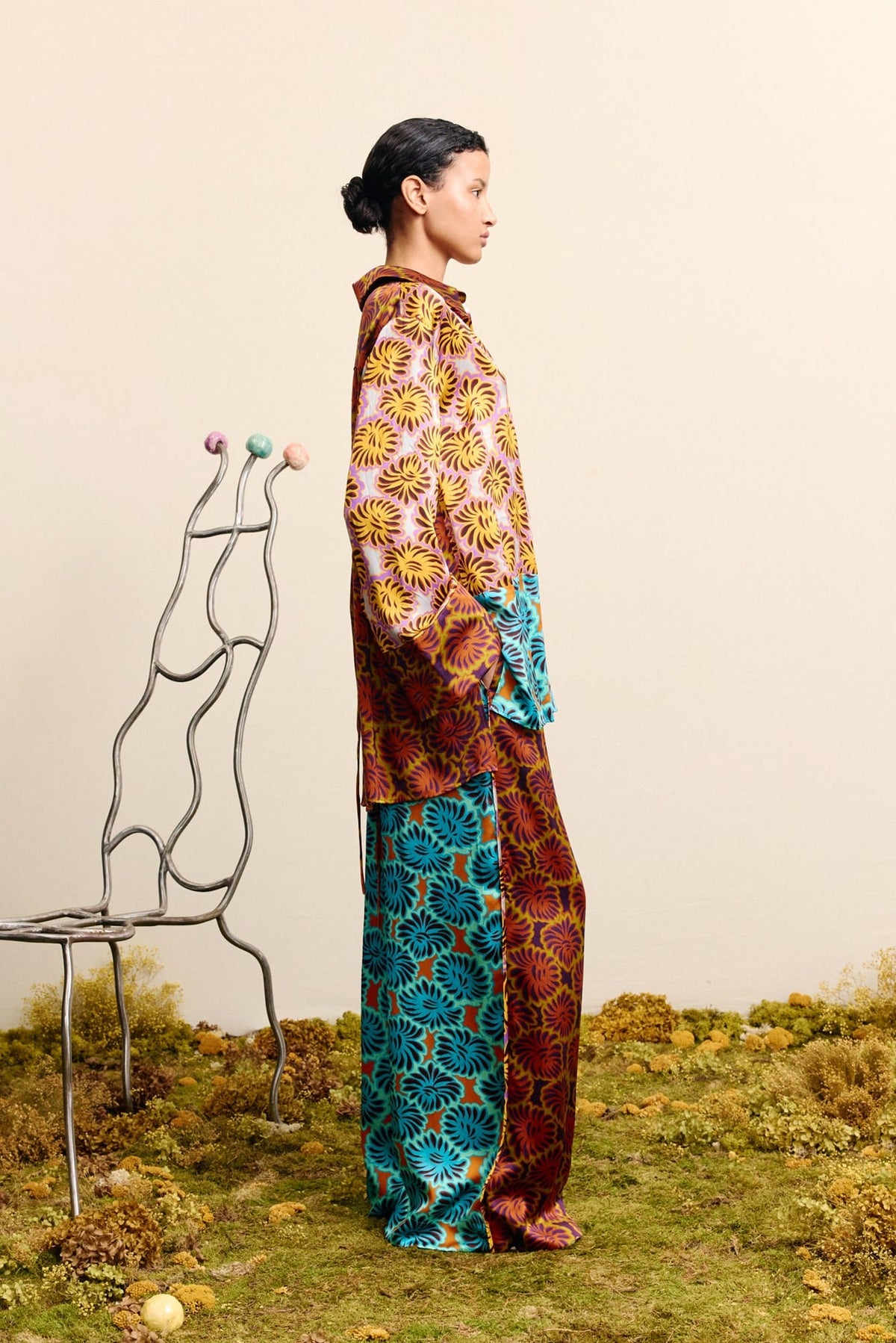 Alemais Xander Spliced Silk Shirt - Multi