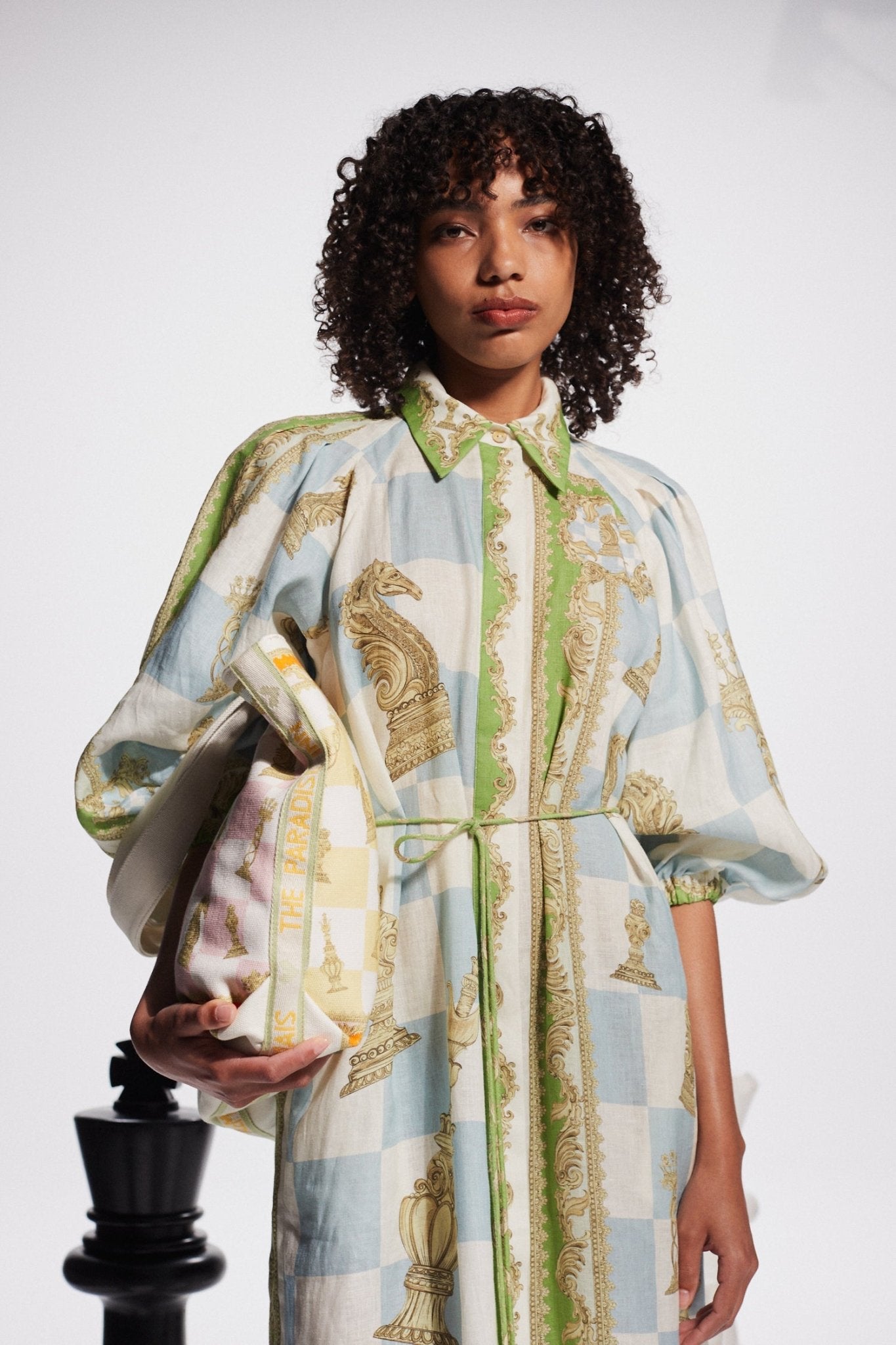 ALEMAIS CHECKMATE LINEN SHIRTDRESS - Pinkhill - ALEMAIS - Dresses, Mid May 24, PRE-FALL 24 - Darwin boutique - Australian fashion design - Darwin Fashion - Australian Fashion Designer - Australian Fashion Designer Brands - Australian Fashion Design Shirtdresses