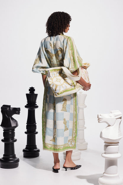 ALEMAIS CHECKMATE LINEN SHIRTDRESS - Pinkhill - ALEMAIS - Dresses, Mid May 24, PRE-FALL 24 - Darwin boutique - Australian fashion design - Darwin Fashion - Australian Fashion Designer - Australian Fashion Designer Brands - Australian Fashion Design Shirtdresses