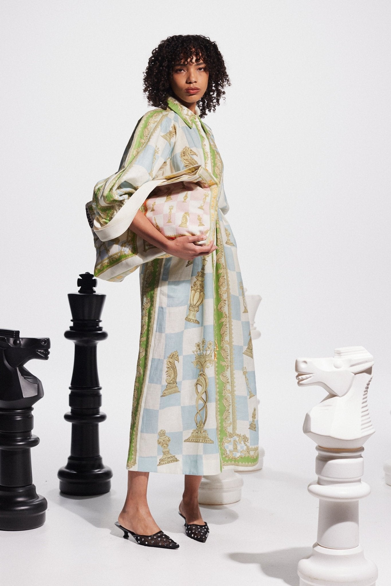 ALEMAIS CHECKMATE LINEN SHIRTDRESS - Pinkhill - ALEMAIS - Dresses, Mid May 24, PRE-FALL 24 - Darwin boutique - Australian fashion design - Darwin Fashion - Australian Fashion Designer - Australian Fashion Designer Brands - Australian Fashion Design Shirtdresses