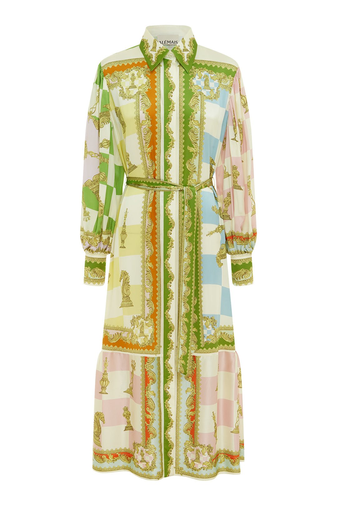 ALEMAIS CHECKMATE SILK SHIRTDRESS - Pinkhill - ALEMAIS - FALL-24, Mid May 24 - Darwin boutique - Australian fashion design - Darwin Fashion - Australian Fashion Designer - Australian Fashion Designer Brands - Australian Fashion Design Shirtdresses