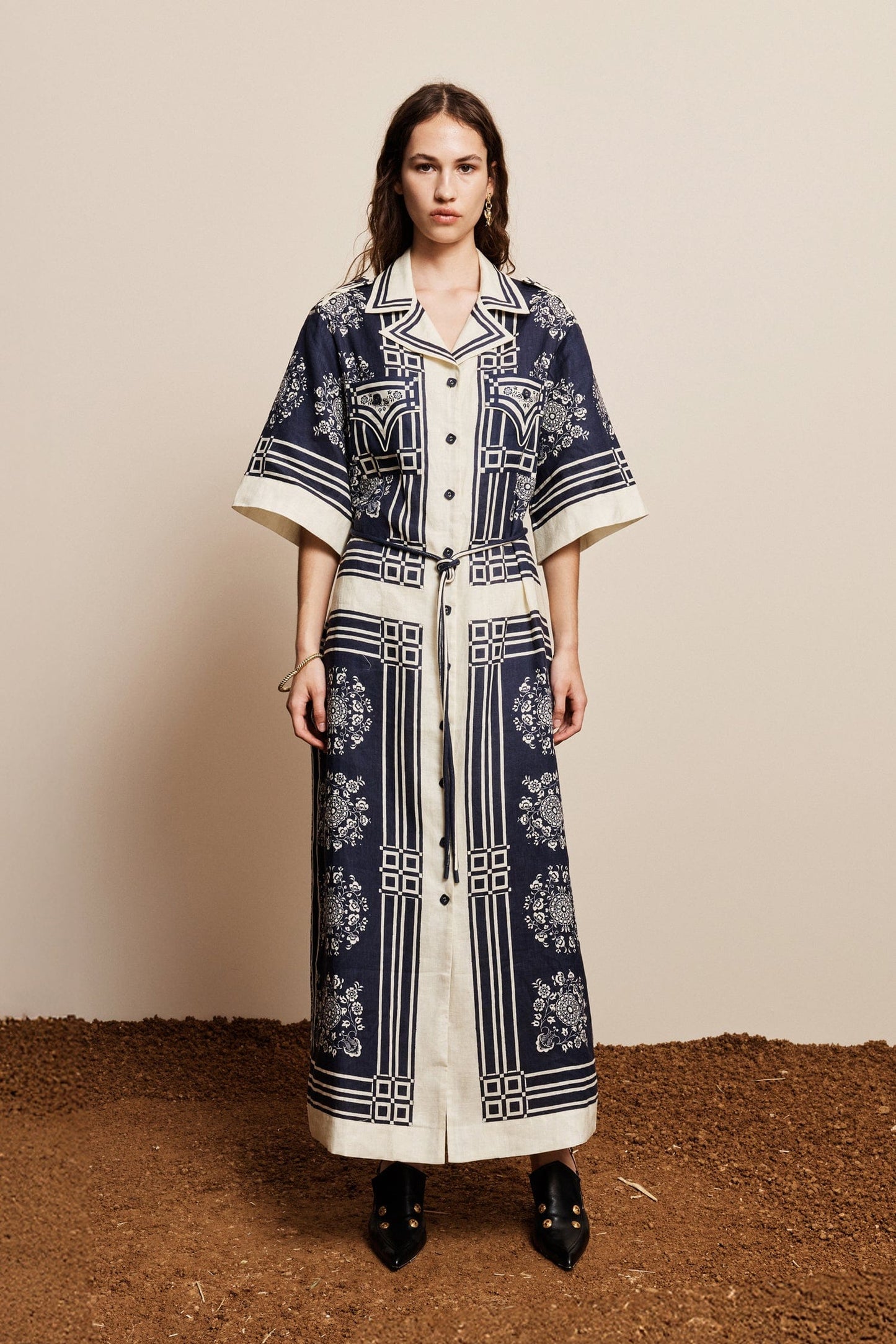 PRE-ORDER ALEMAIS  BANDERRA LINEN SHIRTDRESS