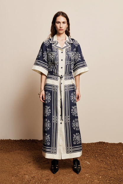 PRE-ORDER ALEMAIS  BANDERRA LINEN SHIRTDRESS