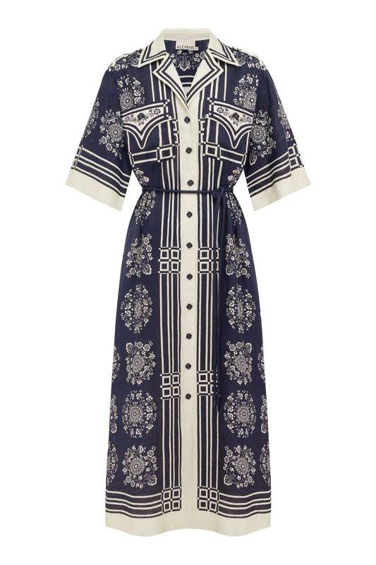 PRE-ORDER ALEMAIS  BANDERRA LINEN SHIRTDRESS