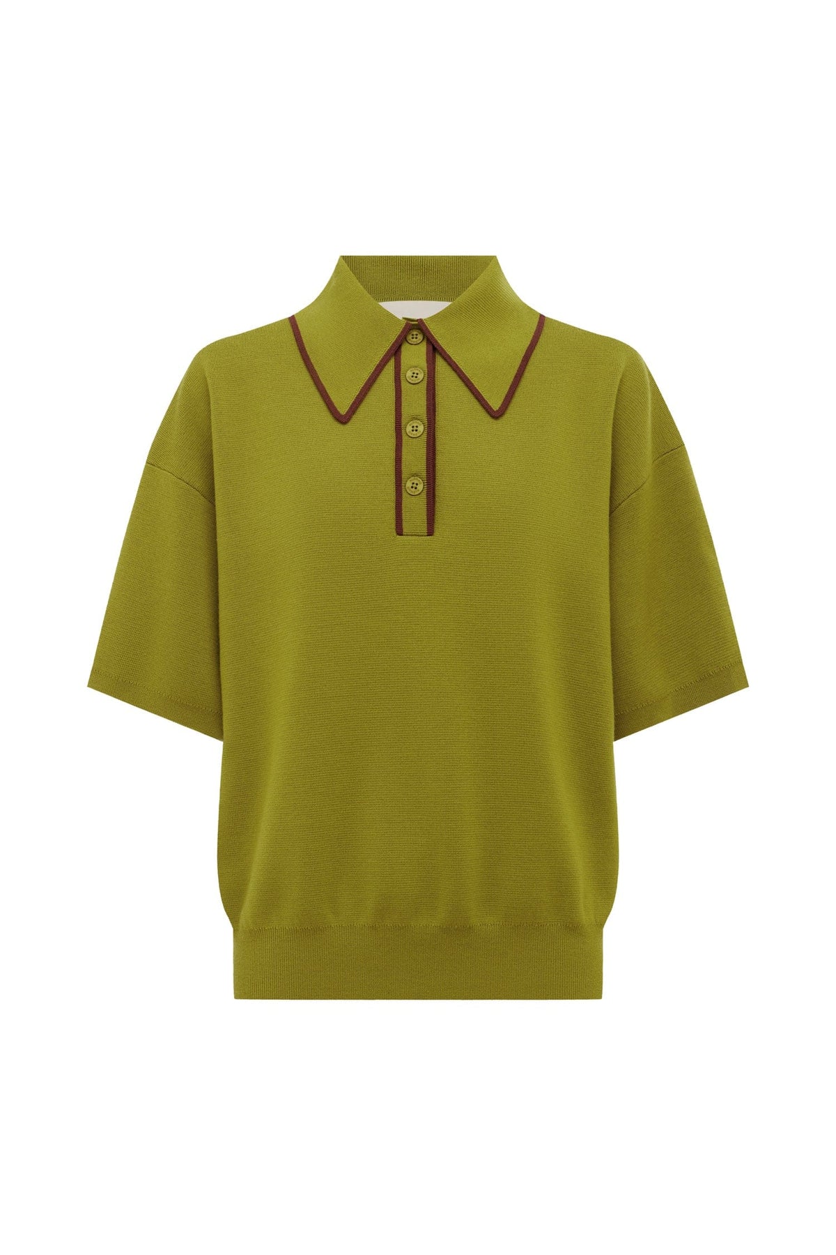 VALENTINA OLIVE KNIT POLO