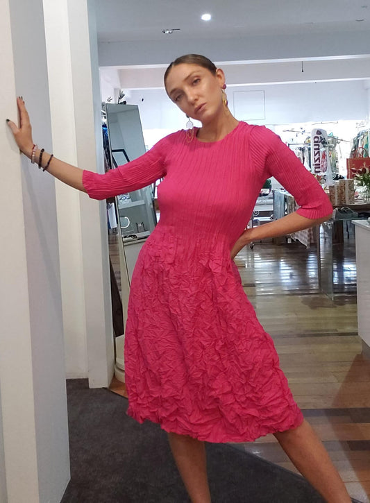 ALQUEMA - 3/4 Sleeve Smash Pocket Dress - Prints - Mars Pink - Alquema - Pinkhill - darwin fashion - darwin boutique