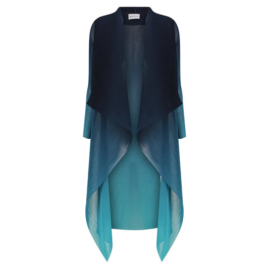 Alquema Collare Coat - Twilight Blue to Peacock - Pinkhill -  - [] - Darwin boutique - Australian fashion design - Darwin Fashion - Australian Fashion Designer - Australian Fashion Designer Brands - Australian Fashion Design 