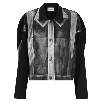 Alquema Foil Plisse Jacket - Black Silver Foil - Pinkhill -  - [] - Darwin boutique - Australian fashion design - Darwin Fashion - Australian Fashion Designer - Australian Fashion Designer Brands - Australian Fashion Design 