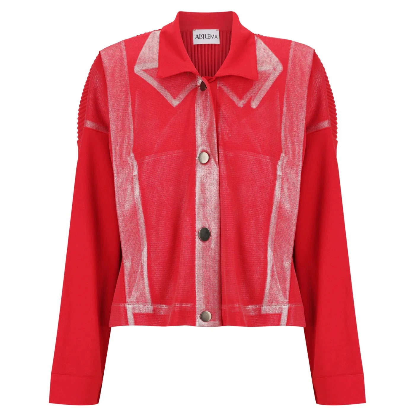 Alquema Foil Plisse Jacket - Red Silver Foil - Pinkhill -  - [] - Darwin boutique - Australian fashion design - Darwin Fashion - Australian Fashion Designer - Australian Fashion Designer Brands - Australian Fashion Design 