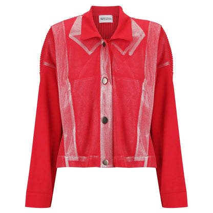 Alquema Foil Plisse Jacket - Red Silver Foil - Pinkhill -  - [] - Darwin boutique - Australian fashion design - Darwin Fashion - Australian Fashion Designer - Australian Fashion Designer Brands - Australian Fashion Design 