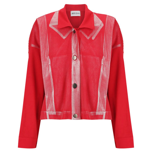 Alquema Foil Plisse Jacket - Red Silver Foil - Pinkhill -  - [] - Darwin boutique - Australian fashion design - Darwin Fashion - Australian Fashion Designer - Australian Fashion Designer Brands - Australian Fashion Design 