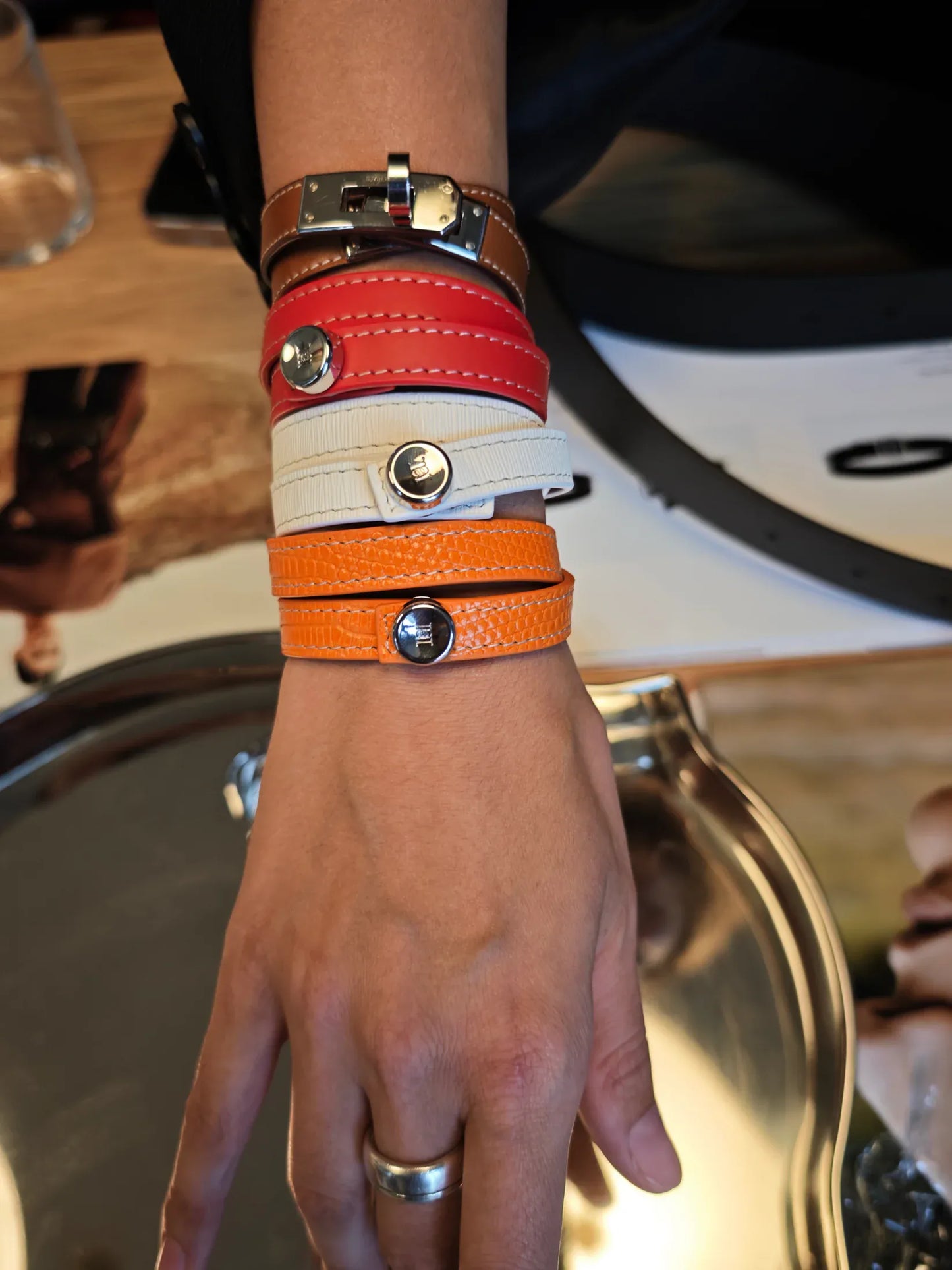 ANNALOCH Double layer calf bracelet