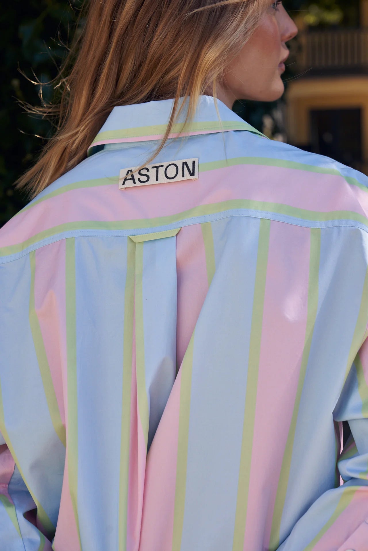 ASTON BUDDY SHIRT IN POWDER STRIPE - Aston Studio - Pinkhill - darwin fashion - darwin boutique