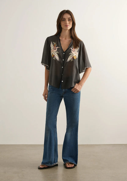 Auguste Zoe Embroidered Blouse - Pinkhill
