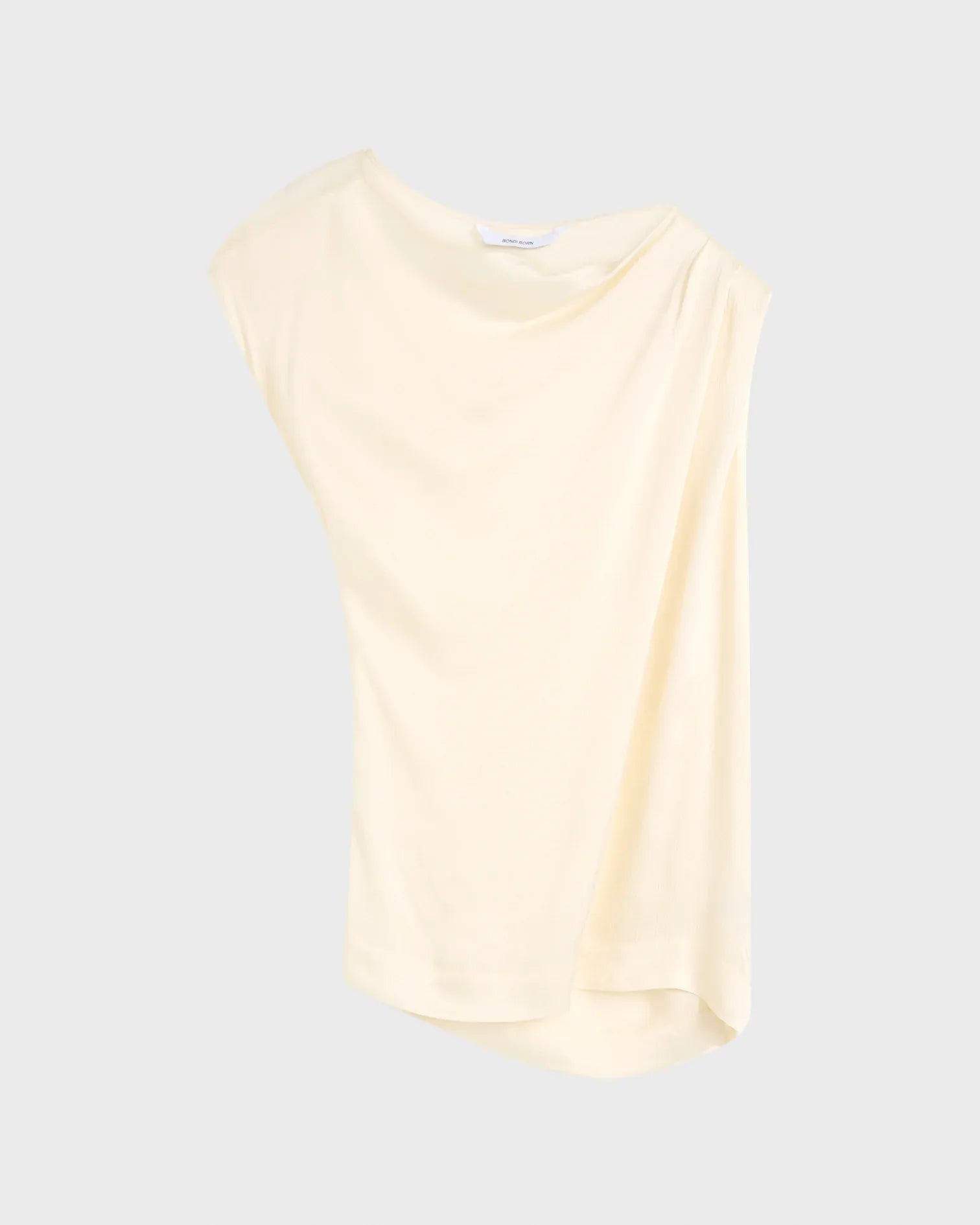 Bondi Born Ardea Draped Shoulder Top - Pearl - Pinkhill
