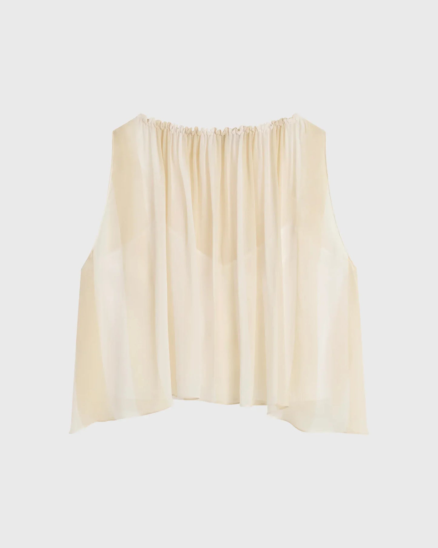 Bondi Born Capri Silk Gathered Top - Ecru Stripe - Pinkhill