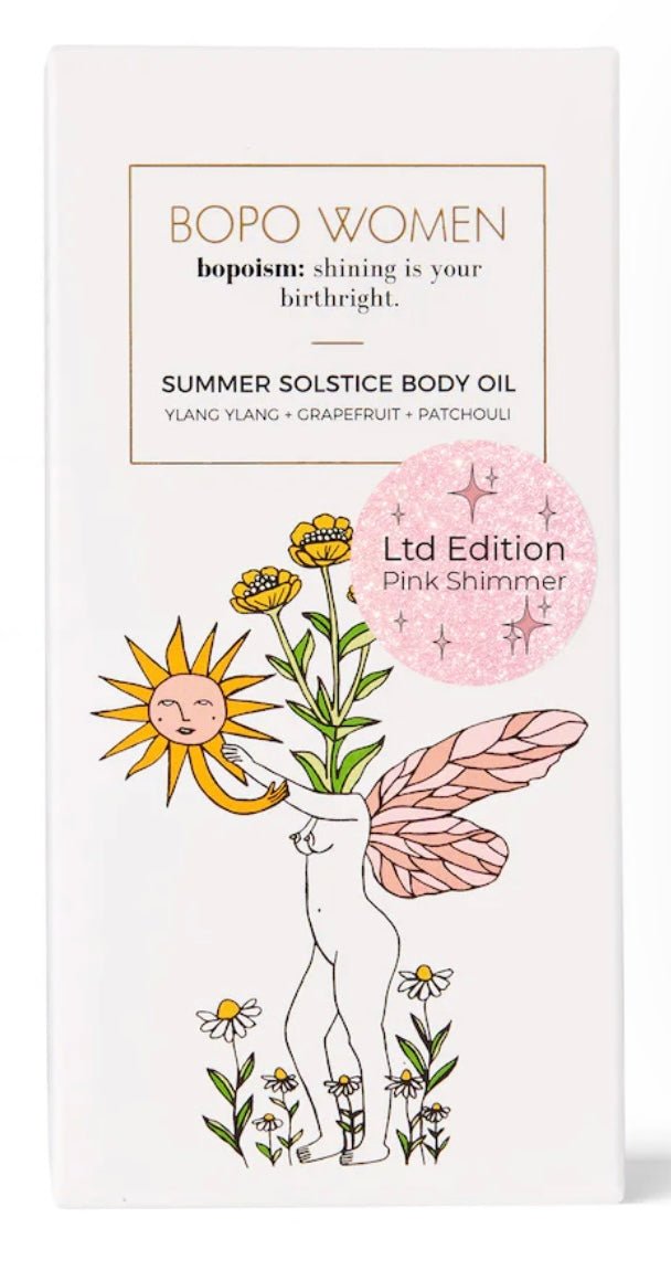 BOPO WOMEN Summer Solstice Body Oil (Ltd Edition Pink Shimmer) - Pinkhill - Bopo - floral - Darwin boutique - Australian fashion design - Darwin Fashion - Australian Fashion Designer - Australian Fashion Designer Brands - Australian Fashion Design Body Lotion