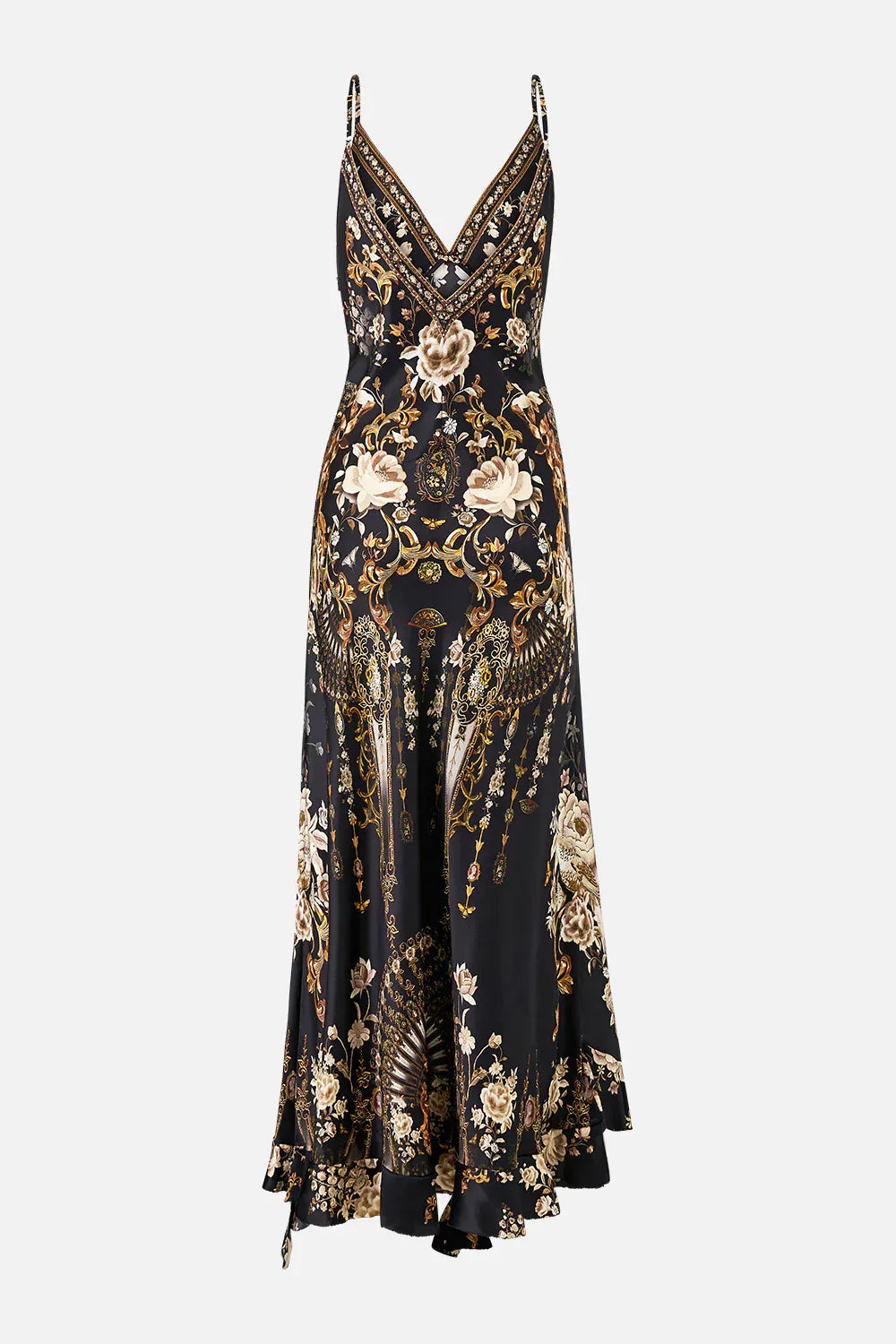 Camilla Bias Slip Dress With Frill Hem Flamenco Folklore - Pinkhill -  - [] - Darwin boutique - Australian fashion design - Darwin Fashion - Australian Fashion Designer - Australian Fashion Designer Brands - Australian Fashion Design 