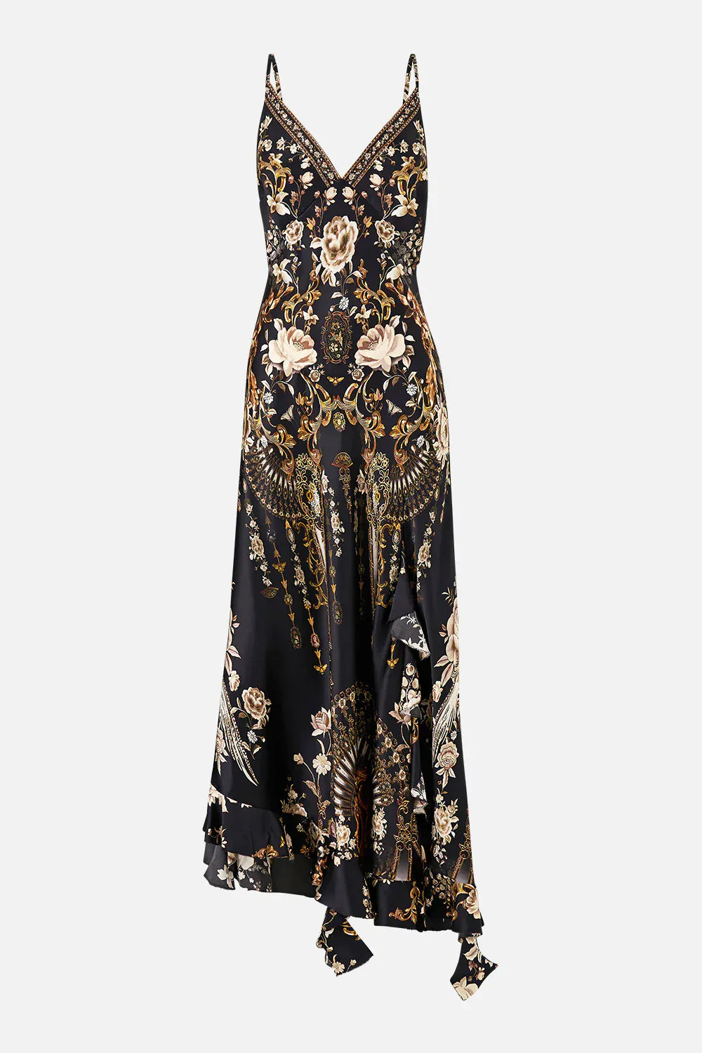 Camilla Bias Slip Dress With Frill Hem Flamenco Folklore - Pinkhill -  - [] - Darwin boutique - Australian fashion design - Darwin Fashion - Australian Fashion Designer - Australian Fashion Designer Brands - Australian Fashion Design 