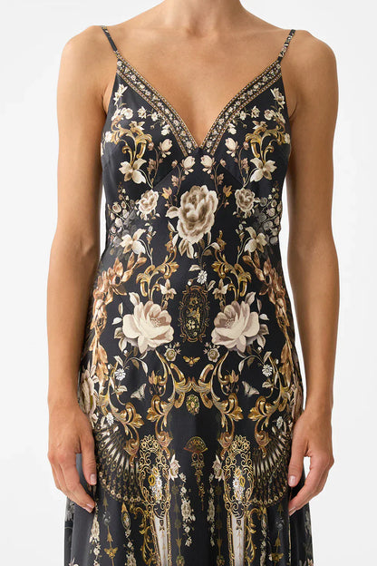 Camilla Bias Slip Dress With Frill Hem Flamenco Folklore - Pinkhill -  - [] - Darwin boutique - Australian fashion design - Darwin Fashion - Australian Fashion Designer - Australian Fashion Designer Brands - Australian Fashion Design 