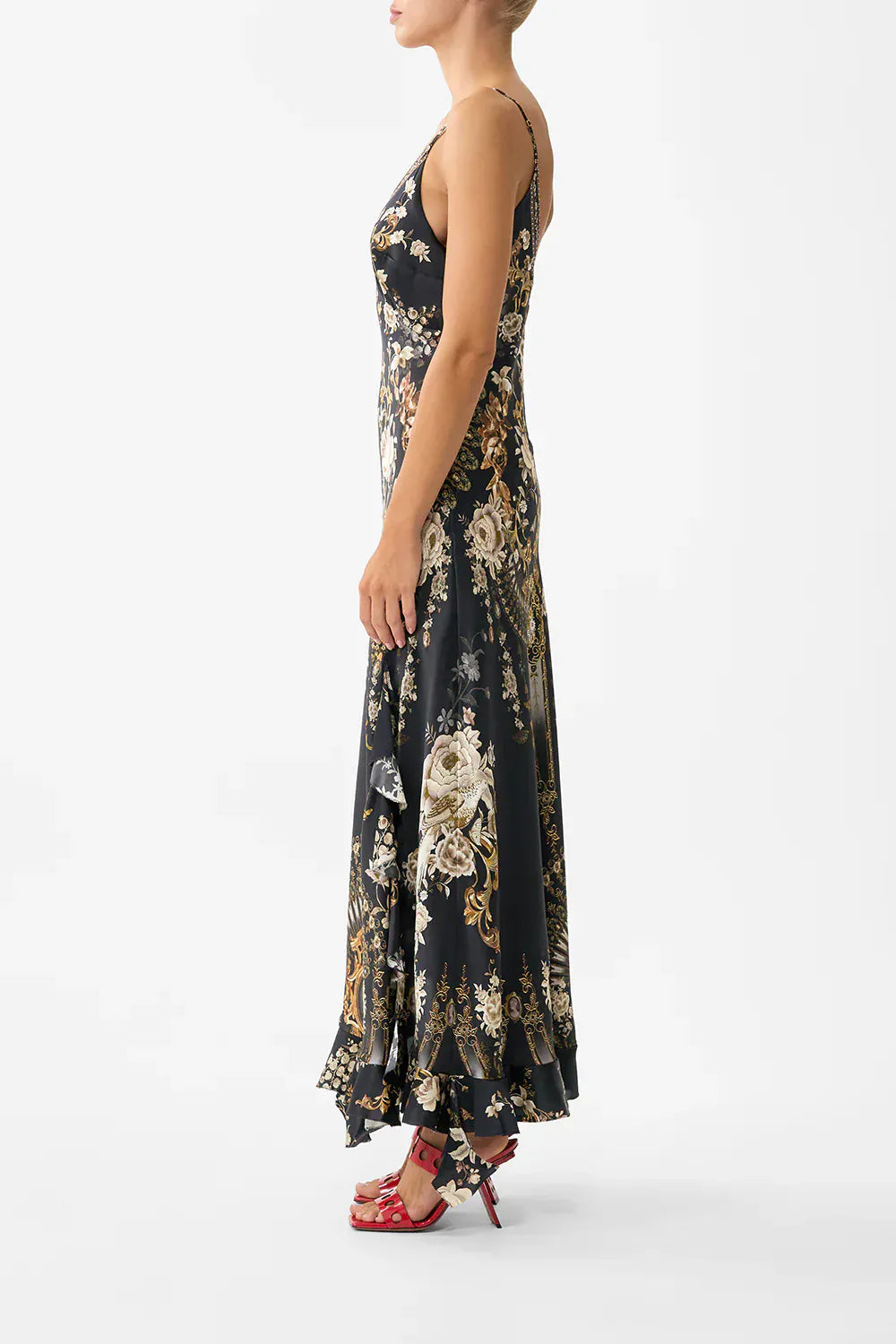 Camilla Bias Slip Dress With Frill Hem Flamenco Folklore - Pinkhill -  - [] - Darwin boutique - Australian fashion design - Darwin Fashion - Australian Fashion Designer - Australian Fashion Designer Brands - Australian Fashion Design 