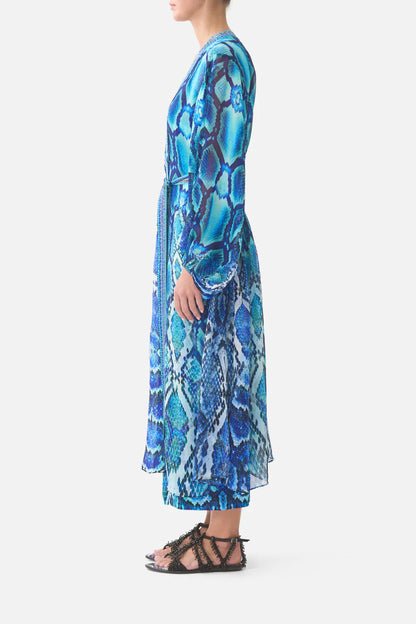 Camilla Blouson Sleeve Layer The Sapphire Serpent - Pinkhill