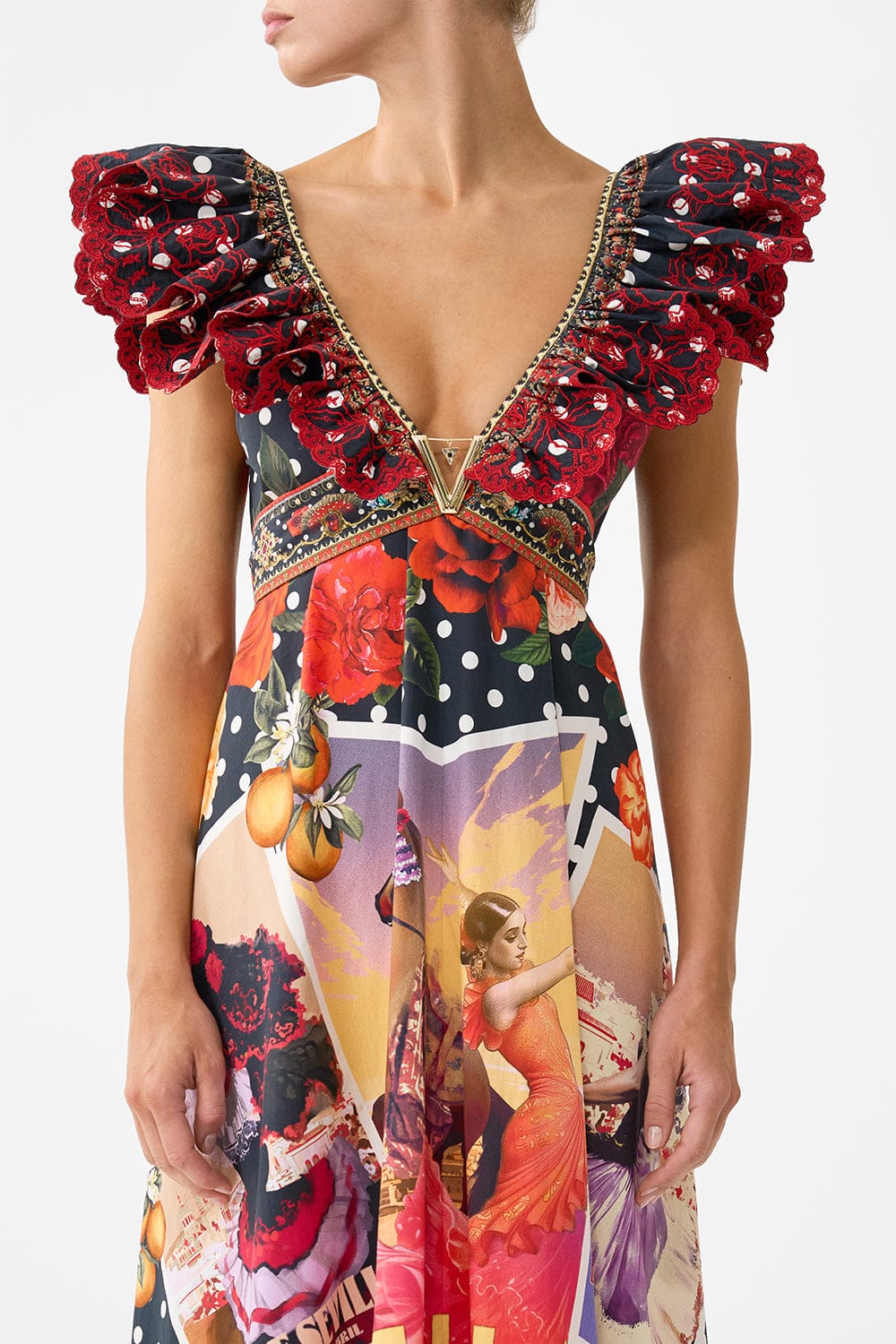 Camilla Frill Neck Dress With Hardware - Daughters of duende - Pinkhill -  - [] - Darwin boutique - Australian fashion design - Darwin Fashion - Australian Fashion Designer - Australian Fashion Designer Brands - Australian Fashion Design 