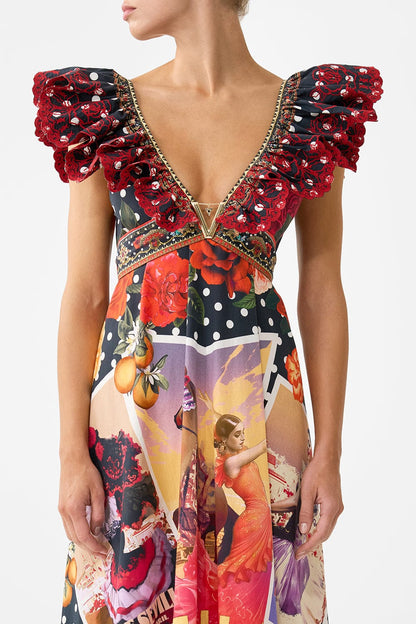 Camilla Frill Neck Dress With Hardware - Daughters of duende - Pinkhill -  - [] - Darwin boutique - Australian fashion design - Darwin Fashion - Australian Fashion Designer - Australian Fashion Designer Brands - Australian Fashion Design 