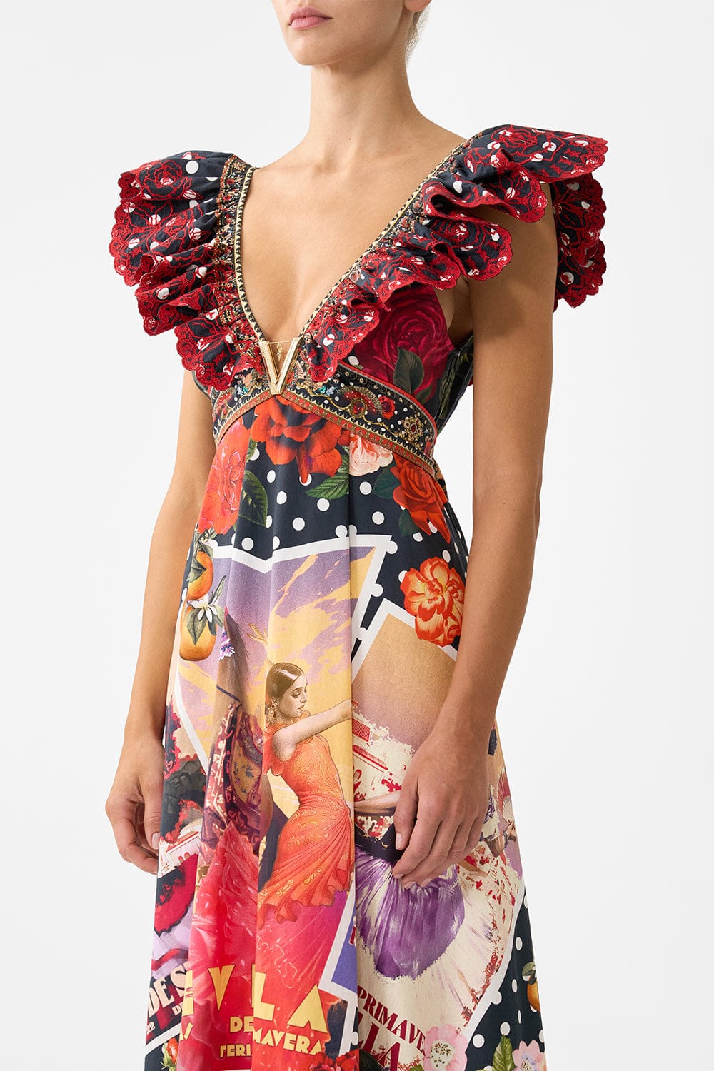 Camilla Frill Neck Dress With Hardware - Daughters of duende - Pinkhill -  - [] - Darwin boutique - Australian fashion design - Darwin Fashion - Australian Fashion Designer - Australian Fashion Designer Brands - Australian Fashion Design 