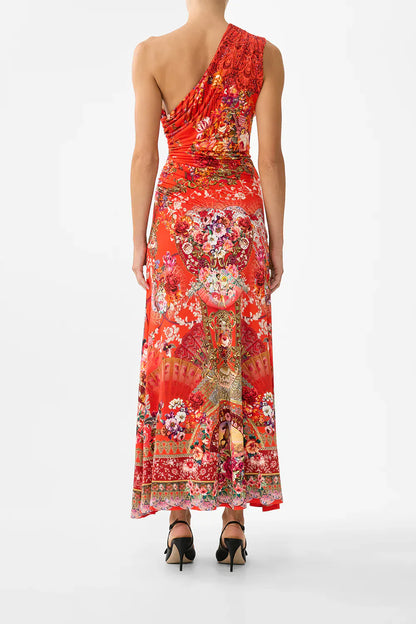 Camilla Gathered Jersey One Shoulder Dress Olé olé - Pinkhill -  - [] - Darwin boutique - Australian fashion design - Darwin Fashion - Australian Fashion Designer - Australian Fashion Designer Brands - Australian Fashion Design 