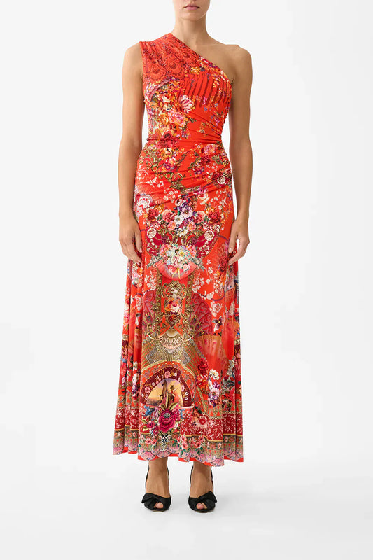 Camilla Gathered Jersey One Shoulder Dress Olé olé - Pinkhill -  - [] - Darwin boutique - Australian fashion design - Darwin Fashion - Australian Fashion Designer - Australian Fashion Designer Brands - Australian Fashion Design 