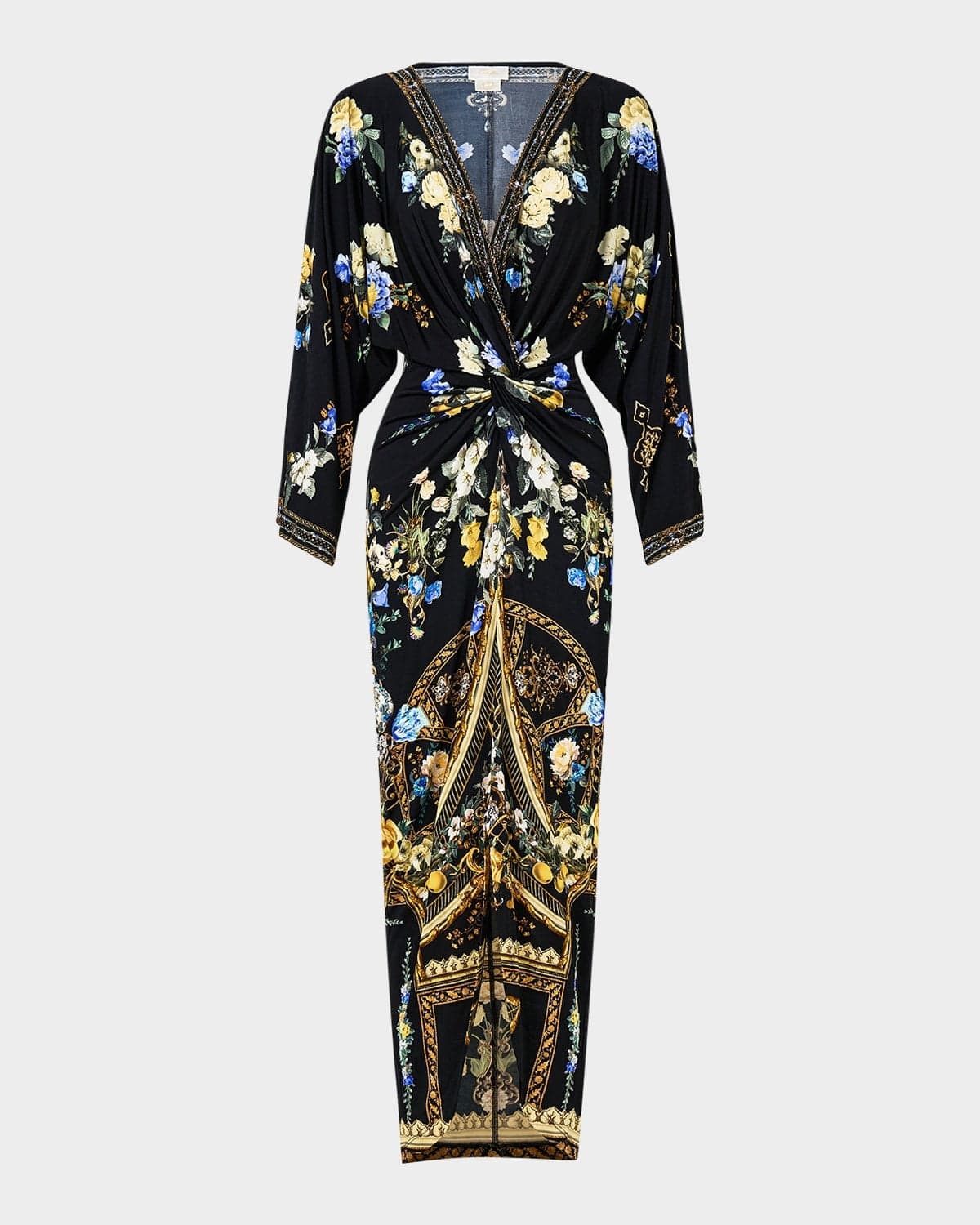 Camilla Long Split Front Twist Dress - Ottoman Elegance - Pinkhill -  -  - Darwin boutique - Australian fashion design - Darwin Fashion - Australian Fashion Designer - Australian Fashion Designer Brands - Australian Fashion Design 