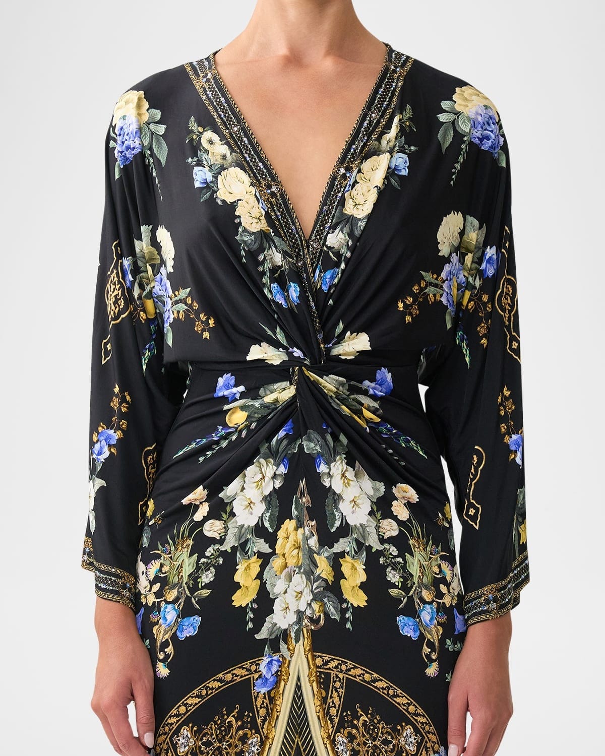 Camilla Long Split Front Twist Dress - Ottoman Elegance - Pinkhill -  -  - Darwin boutique - Australian fashion design - Darwin Fashion - Australian Fashion Designer - Australian Fashion Designer Brands - Australian Fashion Design 