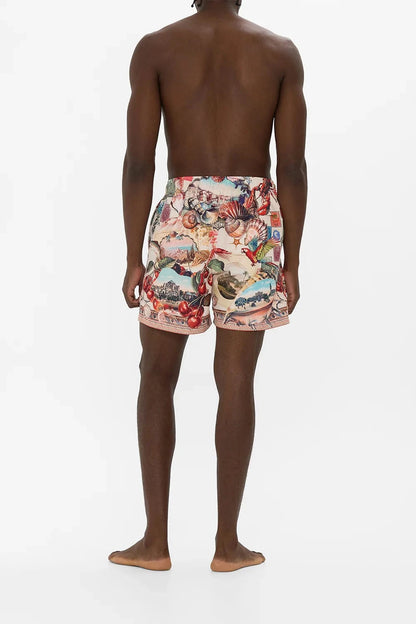 Camilla Mid Length Boardshort With Elastic Waist Notes From The Road - Pinkhill -  - [] - Darwin boutique - Australian fashion design - Darwin Fashion - Australian Fashion Designer - Australian Fashion Designer Brands - Australian Fashion Design 