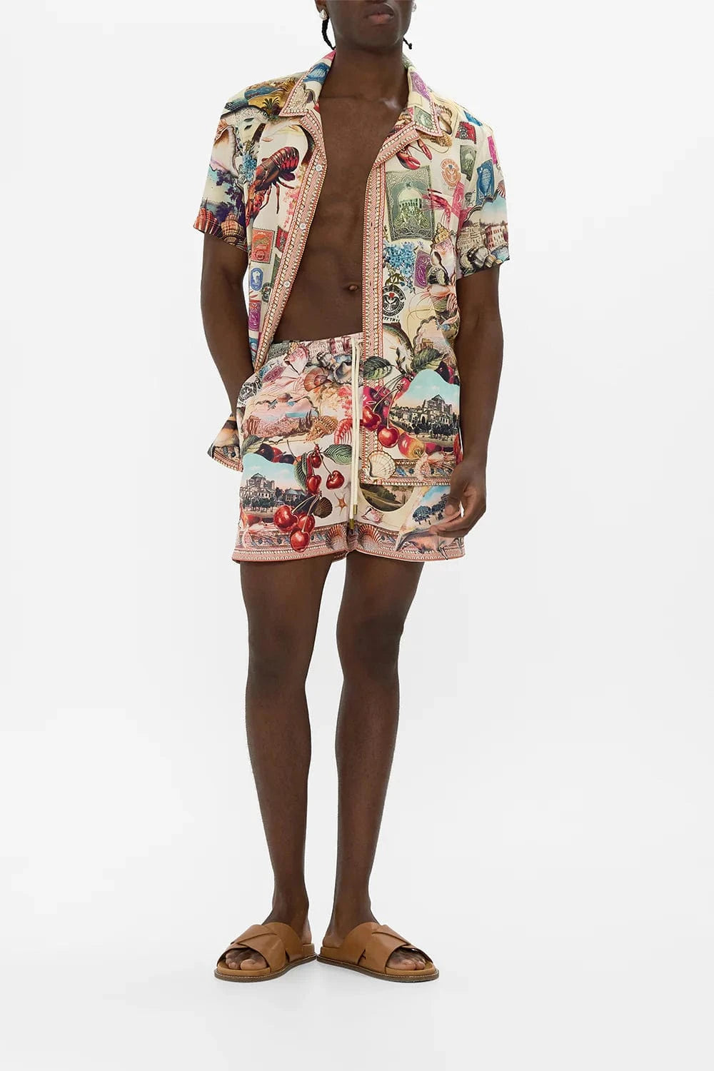Camilla Mid Length Boardshort With Elastic Waist Notes From The Road - Pinkhill -  - [] - Darwin boutique - Australian fashion design - Darwin Fashion - Australian Fashion Designer - Australian Fashion Designer Brands - Australian Fashion Design 