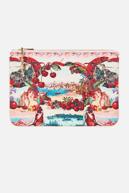 Camilla Small Canvas Clutch Notes From The Road - Pinkhill -  - [] - Darwin boutique - Australian fashion design - Darwin Fashion - Australian Fashion Designer - Australian Fashion Designer Brands - Australian Fashion Design 