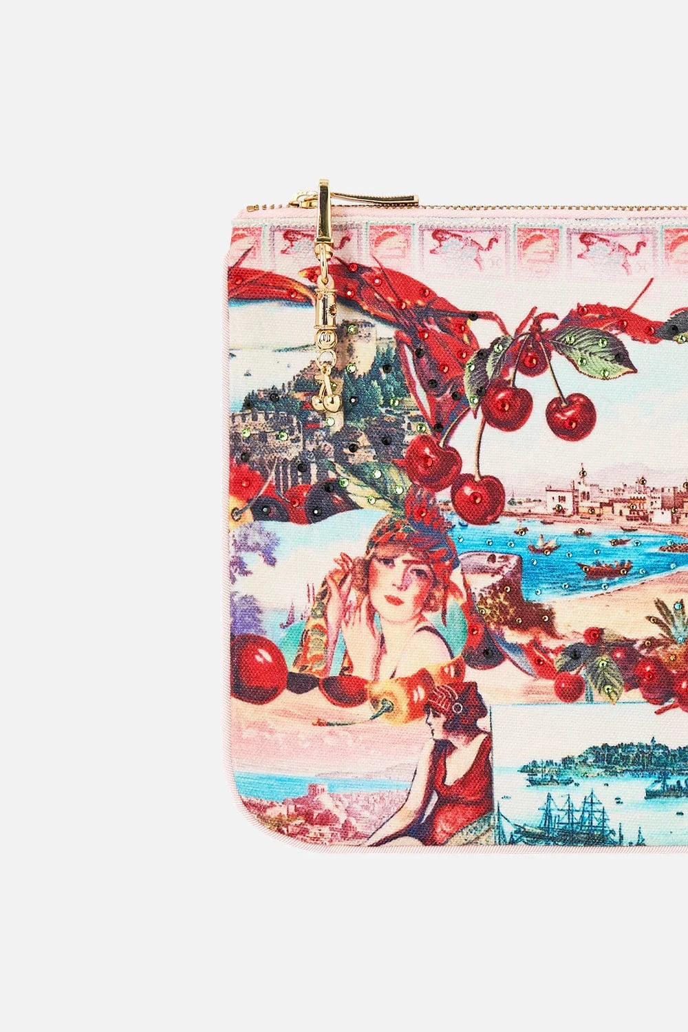 Camilla Small Canvas Clutch Notes From The Road - Pinkhill -  - [] - Darwin boutique - Australian fashion design - Darwin Fashion - Australian Fashion Designer - Australian Fashion Designer Brands - Australian Fashion Design 