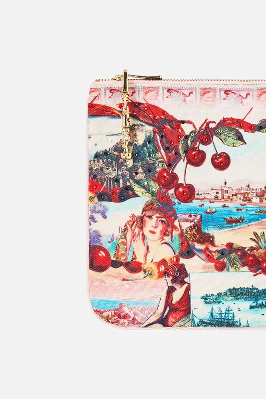 Camilla Small Canvas Clutch Notes From The Road - Pinkhill -  - [] - Darwin boutique - Australian fashion design - Darwin Fashion - Australian Fashion Designer - Australian Fashion Designer Brands - Australian Fashion Design 